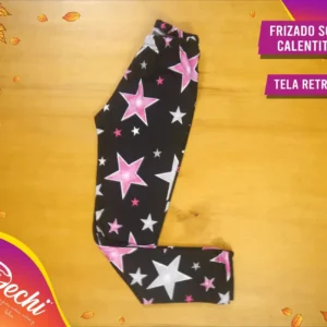Calza Termica Negro Estrellas (retro frizado soft)
