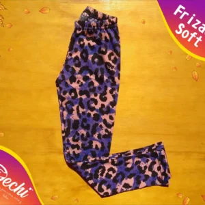 Calzas BEBE Termica Animal print violeta y rosa