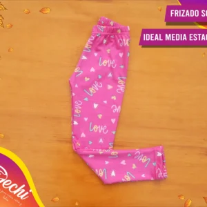 Calza rosa Love media-estación (frizado soft)