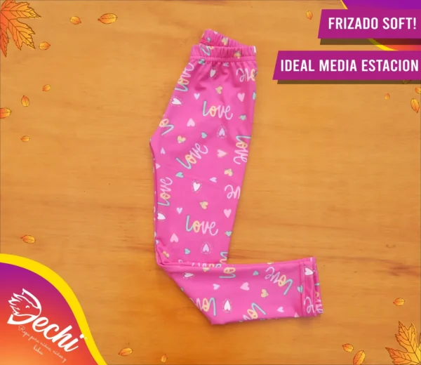 Calza rosa Love media-estación (frizado soft)
