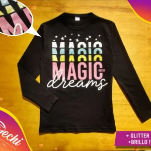 Remera Magic dreams con BRILLO ML