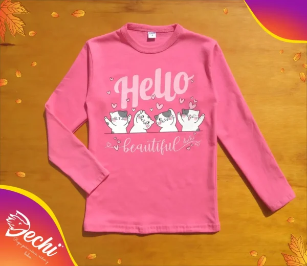 Remera Hello Gatitos ML