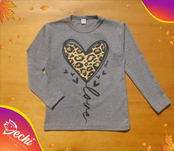 Remera Animal print Love ML