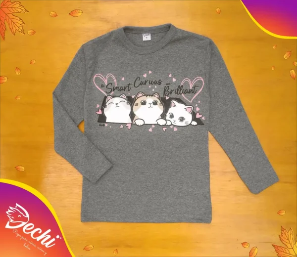 Remera Gatitos smart, curious, brillant ML