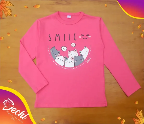 Remera Smile gatitos ML