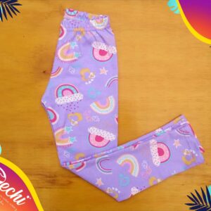 Calzas BEBE Lila arcoiris algodón con Lycra