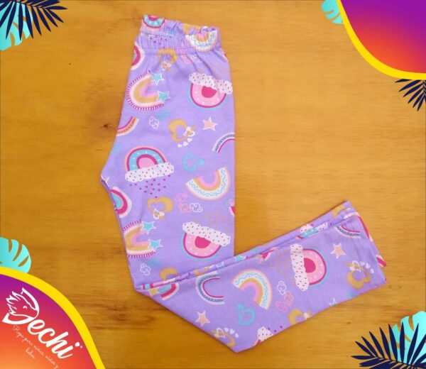 Calzas BEBE Lila arcoiris algodón con Lycra