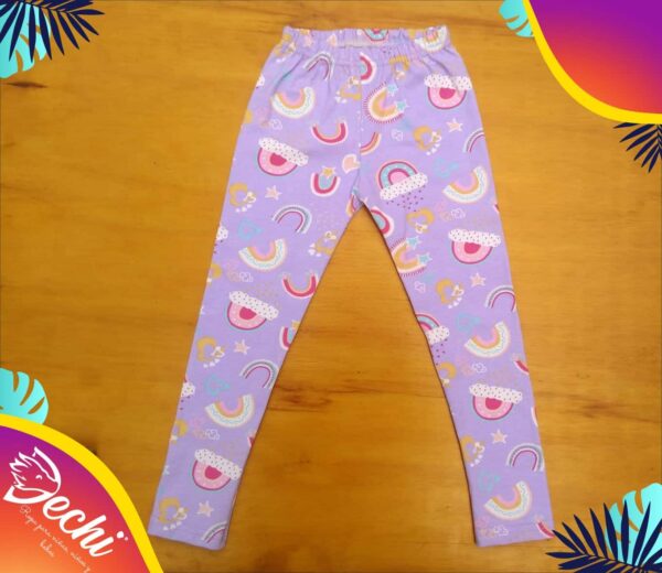 Calzas BEBE Lila arcoiris algodón con Lycra
