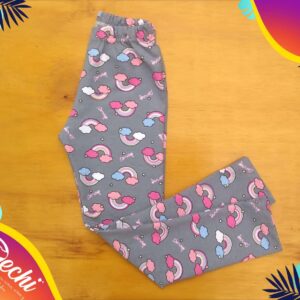 Calzas BEBE Gris Arcoiris de algodón con Lycra