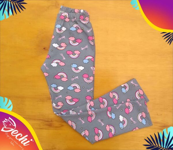 Calzas BEBE Gris Arcoiris de algodón con Lycra