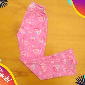 Calzas BEBE rosa corazones de algodón con Lycra