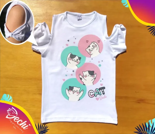 Remera gatitos Circulos MC
