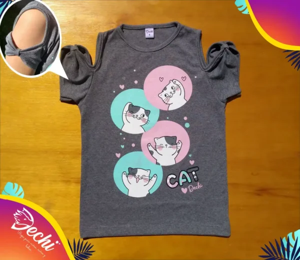 Remera gatitos Circulos MC
