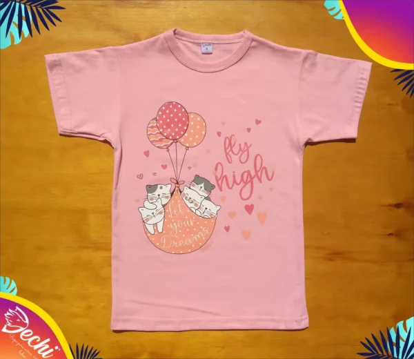Remera Fly high gatitos MC