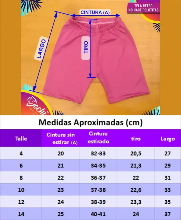Biker Corazon celeste y rosa tela retro (lycra)