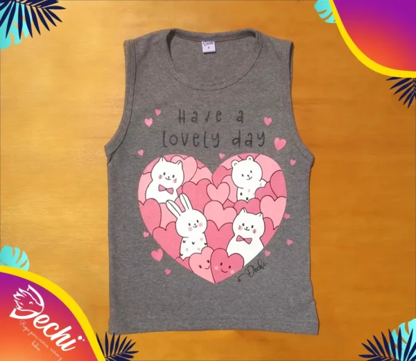 Musculosa Corazon con animalitos