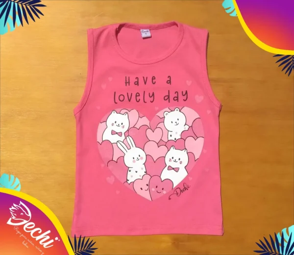 Musculosa Corazon con animalitos