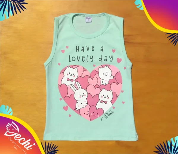 Musculosa Corazon con animalitos