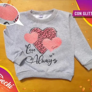 Buzo de Beba corazones con brillo