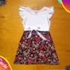 Vestido Blanco con Florcitas Rosas y rojas