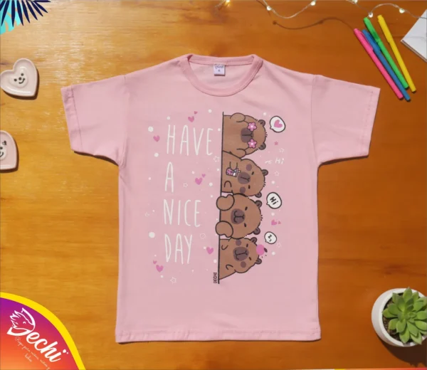 fabrica mayorista Remera capibara rosa ropa para niños y niñas 2026 fabrica mayorista Remera capibara rosa ropa para niños y niñas 2026