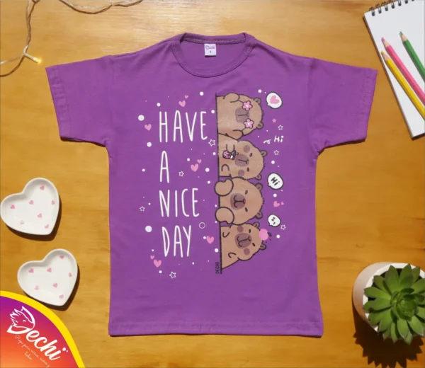fabrica mayorista Remera capibara violeta ropa para niños y niñas 2026 fabrica mayorista Remera capibara violeta ropa para niños y niñas 2026