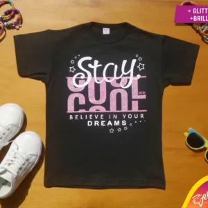 fabrica mayorista Remera cool glitter negro2 ropa para niños y niñas 2026