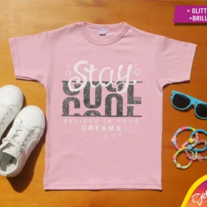 fabrica mayorista Remera cool glitter rosa ropa para niños y niñas 2026