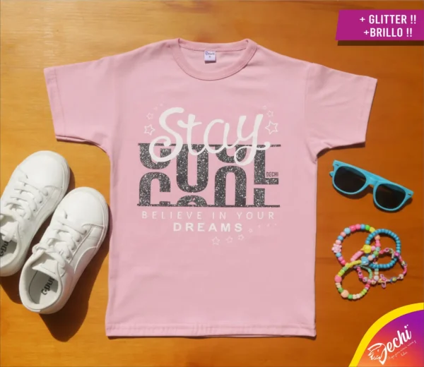 fabrica mayorista Remera cool glitter rosa ropa para niños y niñas 2026 fabrica mayorista Remera cool glitter rosa ropa para niños y niñas 2026