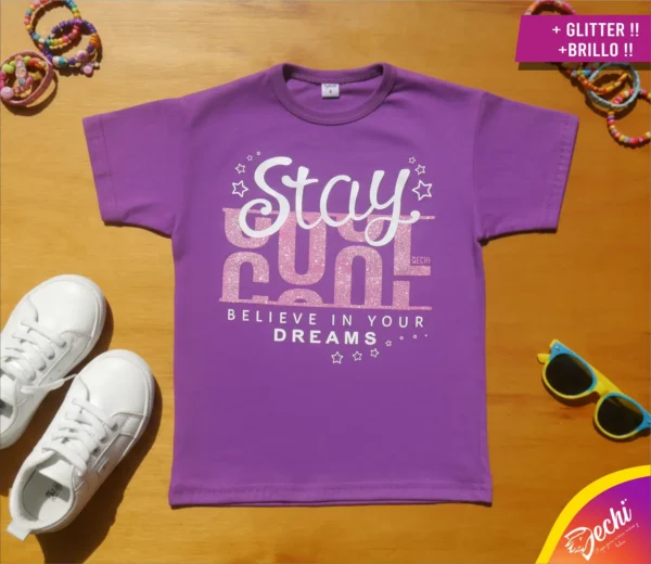 fabrica mayorista Remera cool glitter violeta ropa para niños y niñas 2026 fabrica mayorista Remera cool glitter violeta ropa para niños y niñas 2026