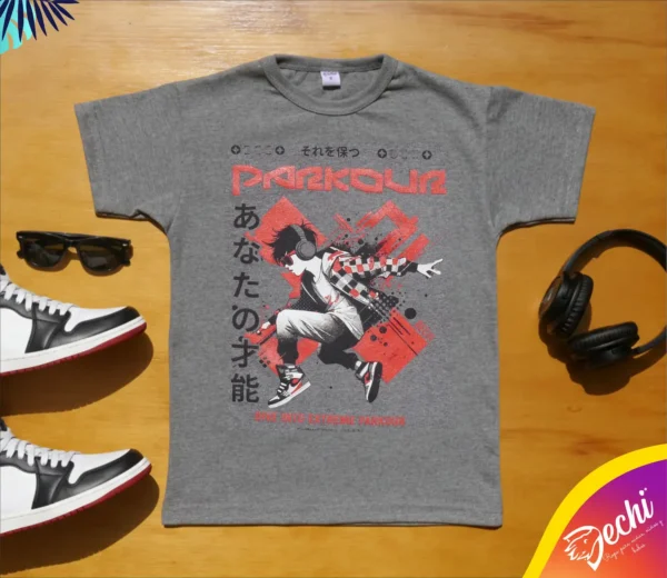 fabrica mayorista Remera parkour gris ropa para niños y niñas fabrica mayorista Remera parkour gris ropa para niños y niñas