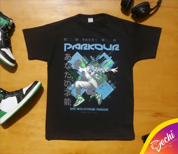 fabrica mayorista Remera parkour negro ropa para niños y niñas fabrica mayorista Remera parkour negro ropa para niños y niñas