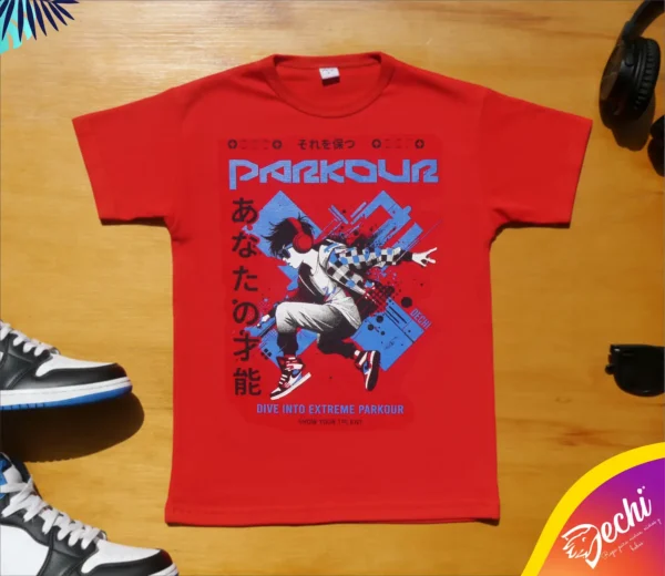 fabrica mayorista Remera parkour roja ropa para niños y niñas2 fabrica mayorista Remera parkour roja ropa para niños y niñas2