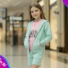 fabrica mayorista campera rustico verde agua claro ropa para niños y niñas 2026 con modelo 2