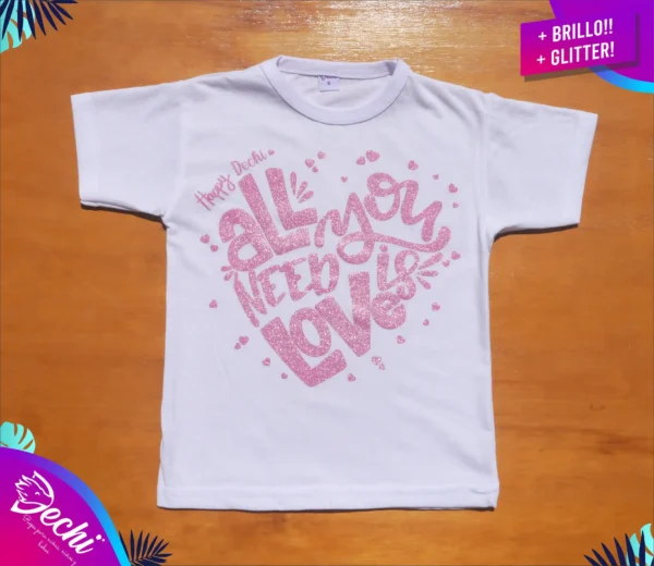 fabrica mayorista Remera corazon con brillo blanca ropa para niños y niñas fabrica mayorista Remera corazon con brillo blanca ropa para niños y niñas