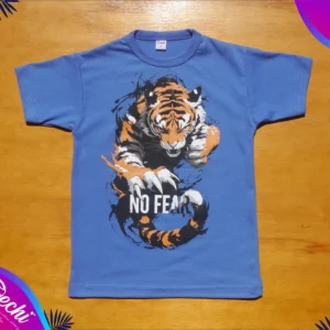 fabrica mayorista Remera tigre no fear azul ropa para niños y niñas 2026