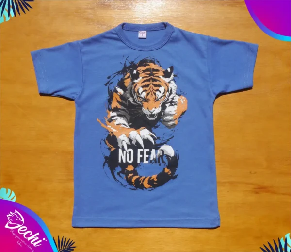 fabrica mayorista Remera tigre no fear azul ropa para niños y niñas 2026 fabrica mayorista Remera tigre no fear azul ropa para niños y niñas 2026