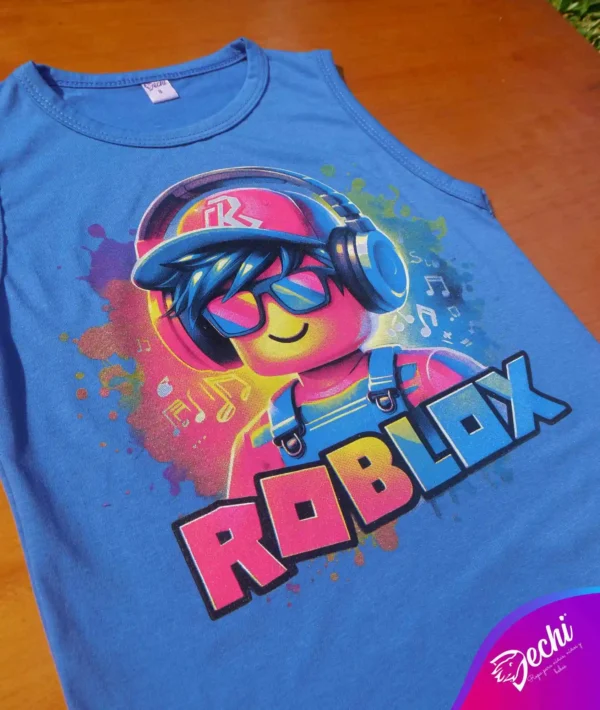 fabrica mayorista Musculosa remera sin mangas roblox azul 2 estampa ropa para niños y niñas 2026 fabrica mayorista Musculosa remera sin mangas roblox azul 2 estampa ropa para niños y niñas 2026