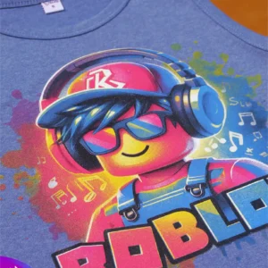 fabrica mayorista Musculosa remera sin mangas roblox azul 3 ropa para niños y niñas 2026