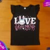 fabrica mayorista Remera musculosa conejita love negro ropa para niños y niñas 2026