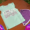 fabrica mayorista Remera musculosa conejita love verde short ropa para niños y niñas 2026