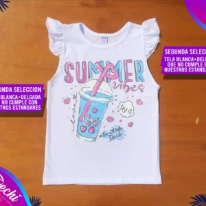 fabrica mayorista Remera musculosa soda blanco ropa para niños y niñas 2026