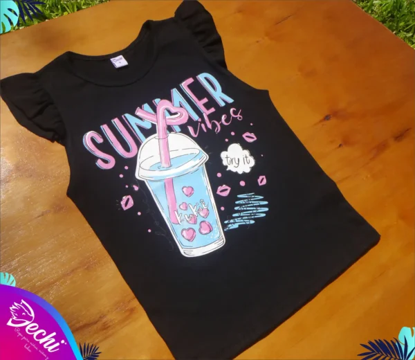 fabrica mayorista Remera musculosa soda negro detalle ropa para niños y niñas 2026