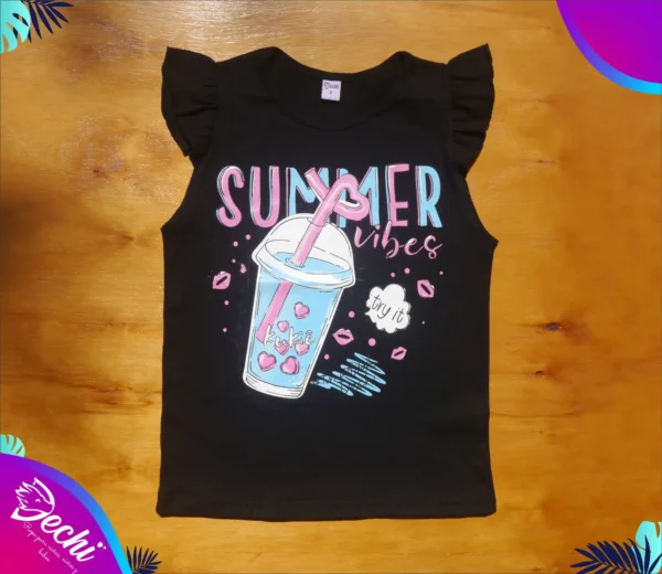 fabrica mayorista Remera musculosa soda negro ropa para niños y niñas 2026