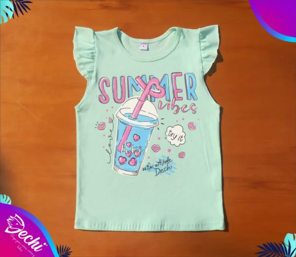 fabrica mayorista Remera musculosa soda verde ropa para niños y niñas 2026