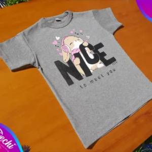 fabrica mayorista Remera nice conejo gris ropa para niños y niñas 2026