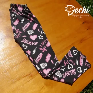 fabrica mayorista Calza estampada negro ropa de niñas y niños 2026