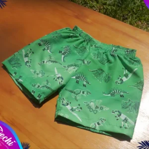 fabrica mayorista short de baño malla dinosaurio verde ropa para niños y niñas 2026