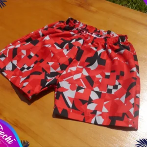fabrica mayorista short de baño malla roja y negra ropa para niños y niñas 2026