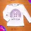 fabrica mayorista Remera manga larga arcoiris animal print blanca ropa para niños y niñas 2026